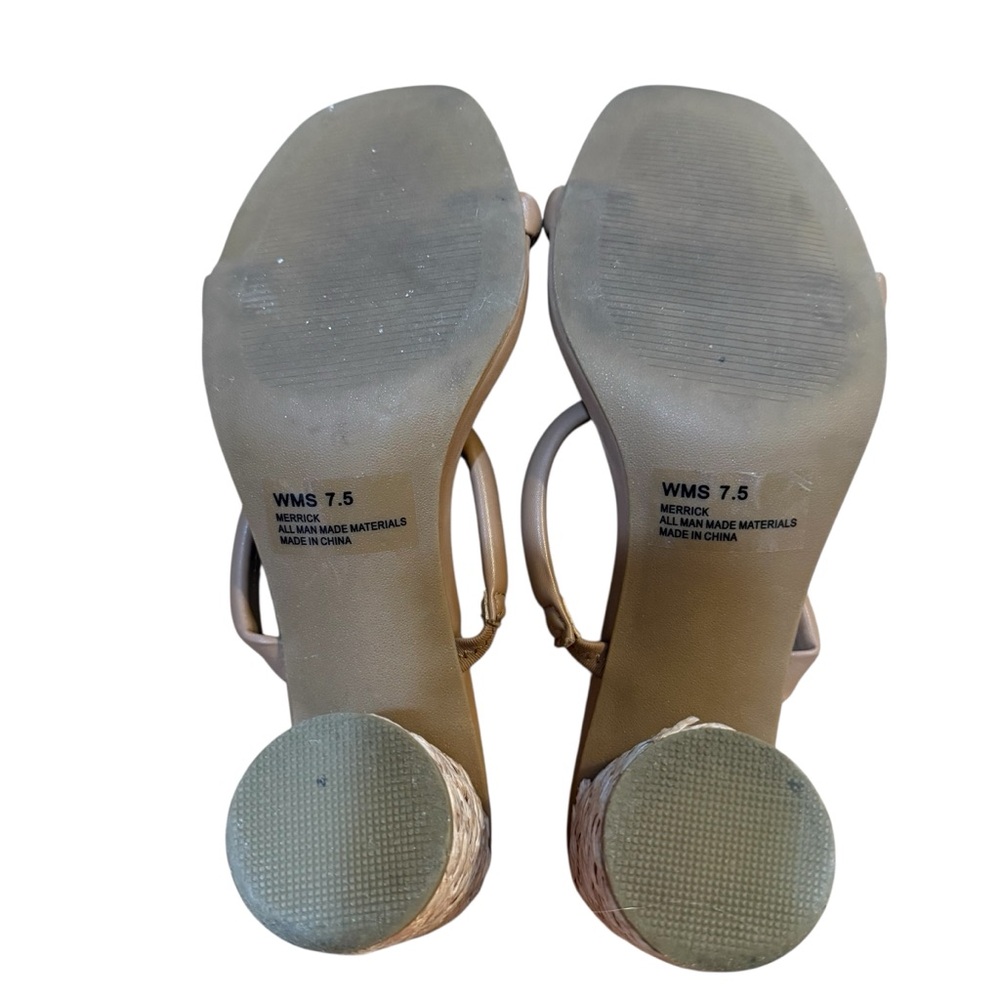 Dolce Vita Merrick brown tan Straw Chunky Jute Block Heel - Picture 6 of 6